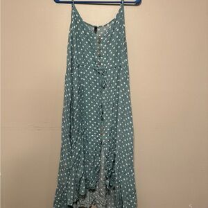 Polka Dot Maxi Dress in Teal